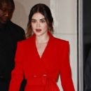 Lucy Hale – All in red outfit exiting the CBS Morning show in New York