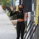Teala Dunn – Shows toned abs after workout at Dogpound in West Hollywood - 454 x 681