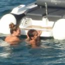 Francesca Sofia Novello – In a swimsuit on a yacht in Italy - 454 x 340