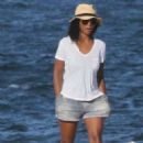 Solange Knowles in Denim Shorts at the Beach in The Hamptons - 454 x 670