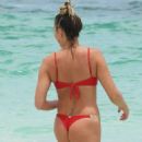 Amber Nichole Miller – In red bikini in Tulum Beach - 454 x 548
