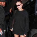 Hailey Bieber – Seen with Justine Skye and a friend at Sushi Park in West Hollywood