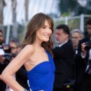 Carla Bruni in a royal blue one-shoulder dress during the Firebrand screening at 76th Cannes Film Festival - 454 x 681