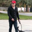Michael C. Hall out walking his dog in Los Feliz, California on December 24, 2013 - 443 x 594