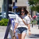 Lucy Hale &#8211; In denim shorts shopping candids in Los Angeles