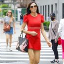 Famke Janssen &#8211; In a short red dress out in New York