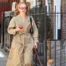Sailor Brinkley-Cook – On a walk with her dog in New York
