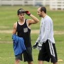 Taylor Lautner Playing Football in Calabasas