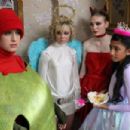 The gang Georgia Groome, Georgia Henshaw, Eleanor Tomlinson and Manjeeven Grewal in Angus, Thongs and Perfect Snogging.