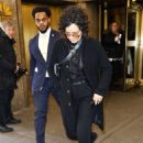 Sara Gilbert – Keeps a low profile while exiting NBC Studios in New York - 454 x 678