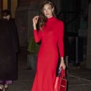 Karlie Kloss – Out in a red dress in New York
