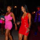 Karruche Tran – In a red dress at Carbone Beach in Miami Beach - 454 x 681