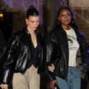 Hailey Bieber – With Justine Skye at the Lakers game at the Crypto.com Arena in LA