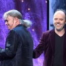 Ian Paice of Deep Purple and Lars Ulrich of Metallica speak on stage at the 31st Annual Rock And Roll Hall Of Fame Induction Ceremony at Barclays Center on April 8, 2016 in New York City. - 454 x 293