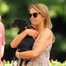 Katie Couric – Is seen with a puppy in The Hamptons – New York