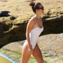 Leila George D’Onofrio – In a white swimsuit at the beach in Sydney - 454 x 681