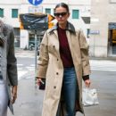 Bruna Marquezine – In Milan during Fashion Week sporting a Bottega Veneta coat and bag - 454 x 681