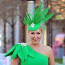 Claire Sweeney &#8211; Seen in a green dress with a matching hat at Aintree in Liverpool