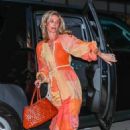 Jennifer Siebel Newsome – Heads out in a orange flowy attire in Santa Monica