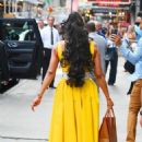 Vivica A. Fox – In a yellow Valentino dress arrives at ‘Live with Kelly and Ryan’ TV show in NY - 454 x 681