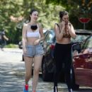 Jayde Nicole in Shorts and Sports Bra – hiking with some girlfriends in the Hollywood Hills - 454 x 511