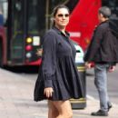 Kelly Brook – In a short dress as she exits Heart radio in London - 454 x 727