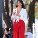 Stephanie Rice in Red Pants out in Gold Coast