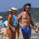 Sylvie Meis – Bikini candids at the beach in Saint Tropez - 454 x 681