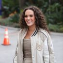Madison Pettis – Arrives in style at Lakers game in light beige ensemble in LA