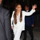 Jennifer Lopez – In a white ensemble arriving at the afterparty at Avra Estiatorio in New York