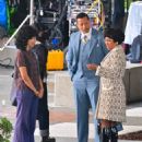 Regina King – With Terrance Howard on the set of ‘Shirley’ in Los Angeles - 454 x 585