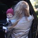 Fergie and Josh Duhamel take their son Axl to her parents house for Christmas in Hacienda Heights, California on December 25, 2013
