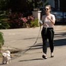 Becca Tobin – Walking her dog in Los Angeles - 454 x 303