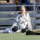 Gwen Stefani – With Blake Shelton take in her son’s football game in L.A