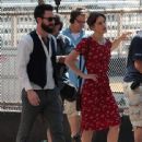 Keira Knightley and Adam Levine on Set