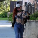 Phoebe Price – In denim and a leather jacket in Los Angeles - 454 x 681