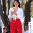 Stephanie Rice in Red Pants out in Gold Coast
