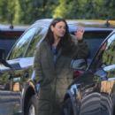 Mila Kunis – Out in olive green puffer jacket in Beverly Hills