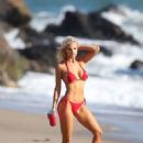 Brennah Black – In red bikini on photoshoot  for 138 Water in Malibu - 454 x 681