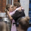 Tilly Keeper – With Lukas Gage film ‘You’ in the borough market in London - 454 x 597