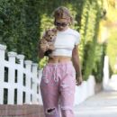Hailey Baldwin with her new puppy in Hollywood