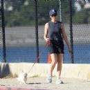 Brittany Snow – On stroll with her dog in Los Angeles - 454 x 475