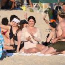 Lana Del Rey – In a beige one piece bathing suit on Ipanema beach in Rio - 454 x 303