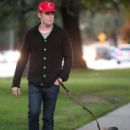 Michael C. Hall out walking his dog in Los Feliz, California on December 24, 2013 - 441 x 594