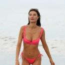 Julia Pereira – In a pink bikini at the beach in Miami - 454 x 681