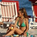 Annemarie Carpendale in Green Bikini at the beach in Miami - 454 x 521