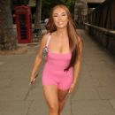 Demi Jones – In pink mini dress attend Its a Barbie Party in London - 454 x 684