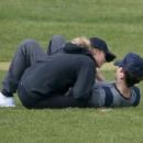 Bryana Holly and Nicholas Hoult at the park in London - 454 x 303