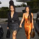 Chloe Bailey – With Halle Arriving at the Jennifer Lopez X Revolve collab party - 454 x 681