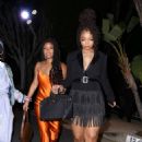 Chloe Bailey – With Halle Arriving at the Jennifer Lopez X Revolve collab party - 454 x 681